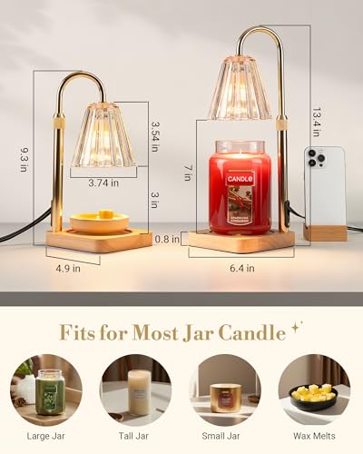 Marycele Candle Warmer Lamp with Timer & Dimmer - Mothers Day Gifts for Women Mom Her, Aesthetic Office Home Decor, Adjust...