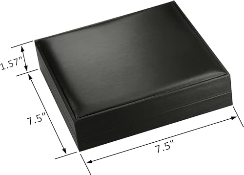Black Color Extra Large Necklace Ring Earrings Bracelet Sets Gift Box Luxury Soft Touch PU Leather Material Big Necklace S...