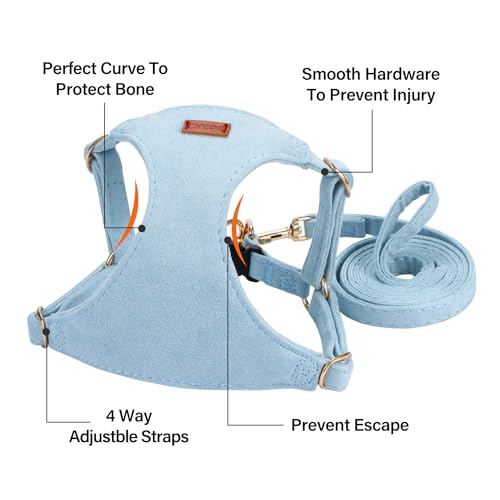 No Pull Dog Harness- Lightweight, Soft, Adjustable Small Harness Collar and Leash Set, Suitable for Cats Puppy Small and M...