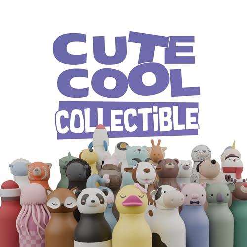 asobu Bestie Bottle Insulated Stainless Steel Water Bottle with Detachable Soft Animal Head Fun Drinking For Kids and Teen...