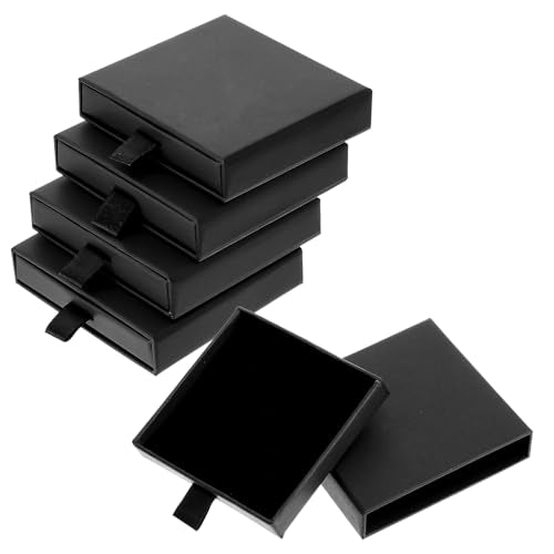 5 Pack Jewelry Gift Box, Sponge Fill Cardboard Jewelry Boxes Black Small Bracelet Gift Box for Women, Bracelet Necklace Ea...