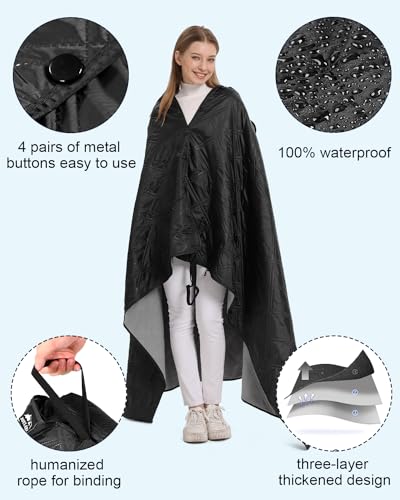 JOYLAMA Outdoor Camping Blanket, Fleece Waterproof Stadium Blanket with Portable Bag, Lightweight for Cold Weather, Sport...