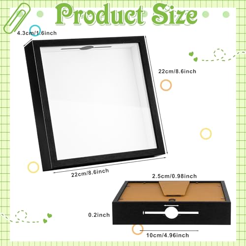 8x8 Traveler Adventure Shadow Box Frame Memory Box for Keepsakes Top Loading Shadow Keepsake Box with Slot for Concert Tra...