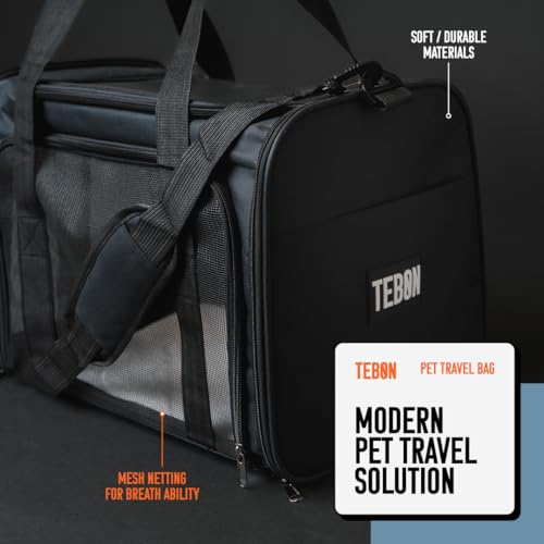 17.5" Pet Travel Carrier Bag - Collapsible Cat & Dog Carrier - Breathable, Durable & Spacious - Fits Small and Medium Pets...