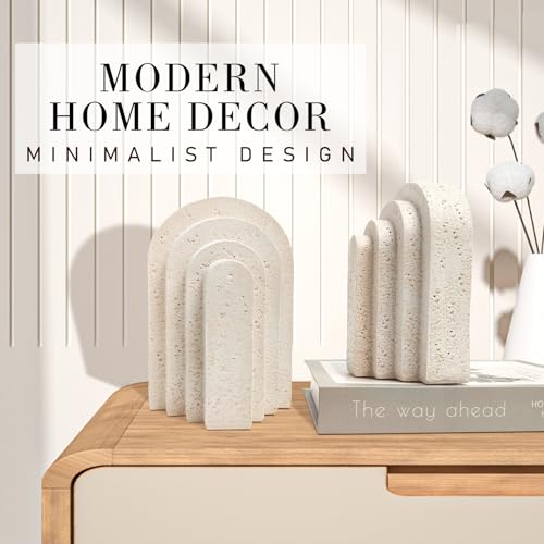 Heavy Duty Book Ends for Shelves, Decorative Book Stopper for Shelves, Resin Decor Bookends for Heavy Books, Modern Home D...