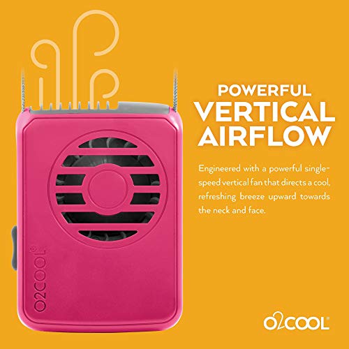 O2COOL Deluxe Personal Necklace Fan | Hands- Free, Battery Operated Wearable Mini Cooling Device for Beach, Sporting Event...