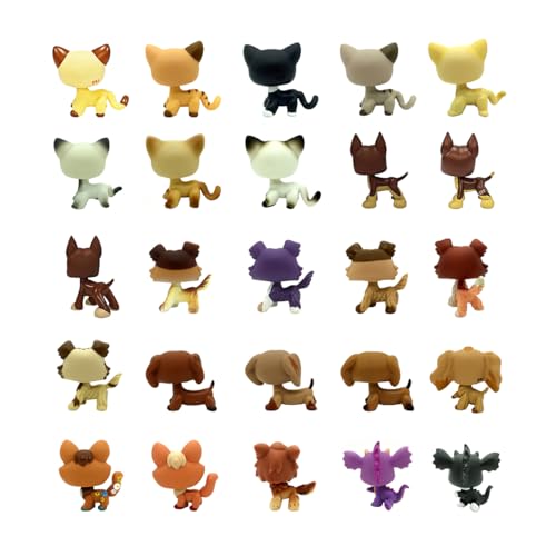 CFCLLBR Random 2PCS Cat Dog Collie Great Dane Dachshund Cocker Spaniel Mini Pet Toys Sets Animal Figures