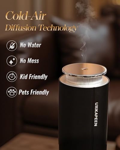 Diffusers for Home Large Room,Waterless Essential Oil Diffuser with 2000 Sq.Ft Coverage,Cordless Battery Operated Diffuse...