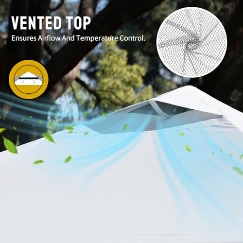 CROWN SHADES 10x10 Pop Up Canopy, Patented Center Lock One Push Tent Canopy, Newly Designed Storage Bag, 8 Stakes, 4 Ropes...