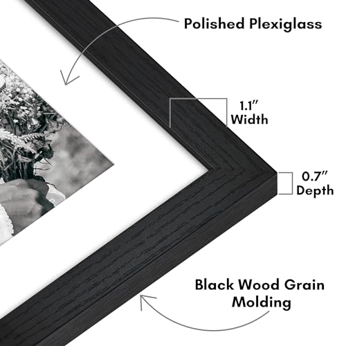 Americanflat 17x23 Picture Frame with Polished Plexiglass - Use as 13x19 Frame with Mat or Display 17x23 Photo Without Mat...