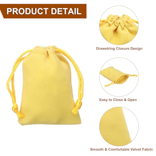 HARFINGTON 20pcs Velvet Gift Bags 2" x 2.8" Drawstring Jewelry Pouches Reusable Gift Packaging Storage Bags with Drawstrin...