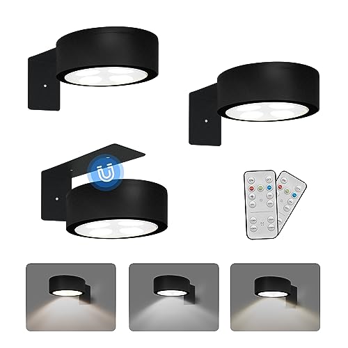 3-Pack Battery Operated Picture Light Magnetic Painting Light with 3 Lighting Modes,Remote and Dimmable Timer Art Display ...