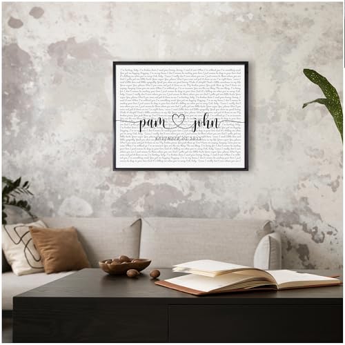 BOTTEGAARTS Custom Song Lyrics Photo or Canvas Prints with Couple's Names and Special Date on it,Perfect Present for Anniv...