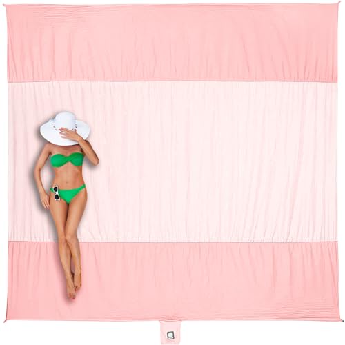 WEKAPO Beach Blanket Sandproof Waterproof, Extra Large Beach Mat, Oversized & Compact Sand Free, Quick Drying Beach Essent...