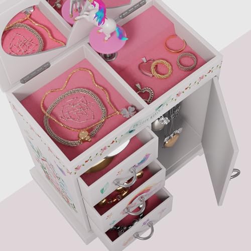 Pretty Me Unicorn Musical Jewelry Box for Kids - Gifts for Girls, Ages 3-8, Best Princess Room Toys Gift for Age 3, 4, 5, ...