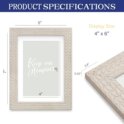 An&He 5x7 Picture Frames Set of 3, Rustic Vintage Photo Frame with HD Plastic Cover, for Wall Hanging or Tabletop Display,...