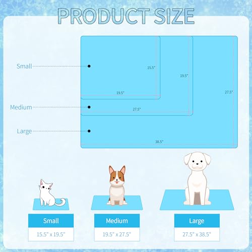 NACOCO Summer Pet Cooling Mat - Cat Dog Cushion Pad Sleeping Cool Snowflake Comfortable Soft for Pets Kids and Adults (Blu...