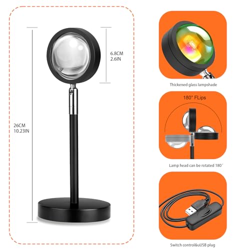 Spacenight Sunset Lamp Projector Multi-Color Multi-Mode, Dimmable, Timing, Music Rhythm, Sunset Background Wonderful Visua...