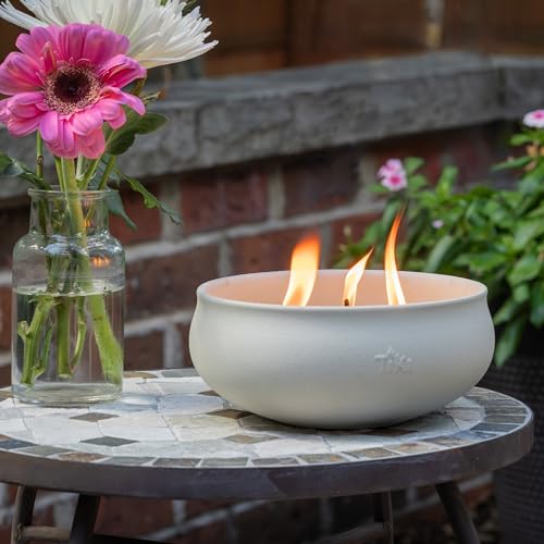 TIKI Citronella Candle 2-Pack – 7-Inch White Wax Bowl with Concrete Finish – Outdoor Decorative Candles for Patio, Deck, G...