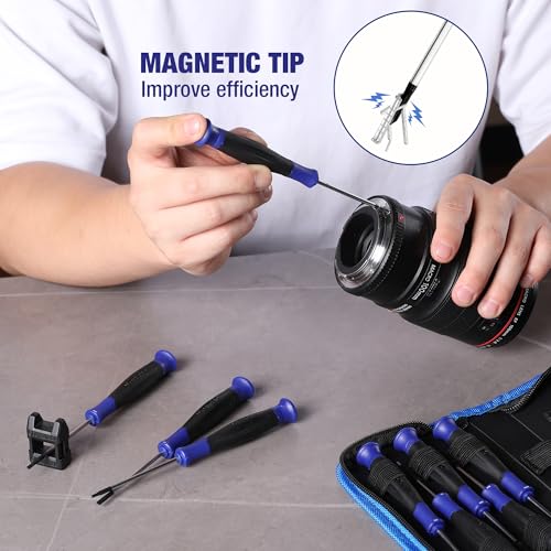 WORKPRO 10-Piece Precision Screwdriver Set with Pouch, Magnetic Small Screwdrivers with Phillips, Slotted, Torx Star, Mini...
