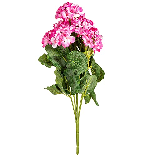 Vickerman Everyday Artificial Pink Geranium Bush 19.5" Long - Premium Faux Floral Decor for Wedding or Everyday Arrangemen...