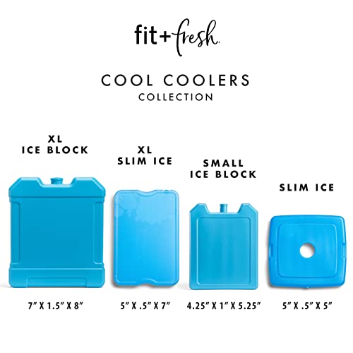 Cool Coolers by Fit + Fresh, XL Cooler Ice Block, Large and Powerful Ice Pack, Perfect for Insulated Cooler, Beach Bag, Ba...
