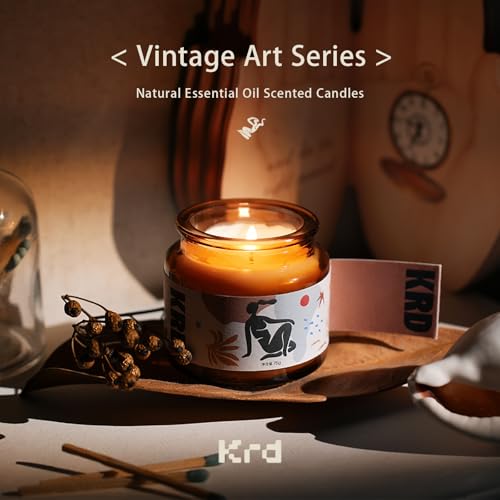 KRD Scented Candles Gift Set for Women, 6 Pack Strong Fragrance, 15.6oz Total (6x2.6oz), 120H Burn, Long Lasting Aromather...