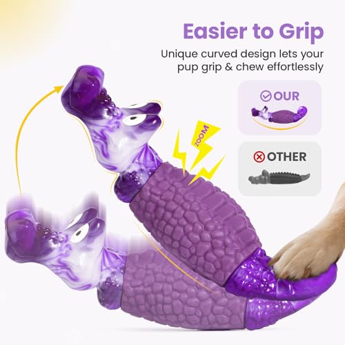 HGB Tough Dog Chew Toys for Aggressive Chewers, Squeaky Indestructible Dog Toy for Large Dogs to Keep Them Busy & Reduce B...