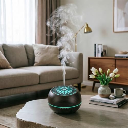 Essential Oil Diffuser for Home,Large Capacity 550ml Diffuser with Remote Control for Large Room,Mini Humidifier with LED ...