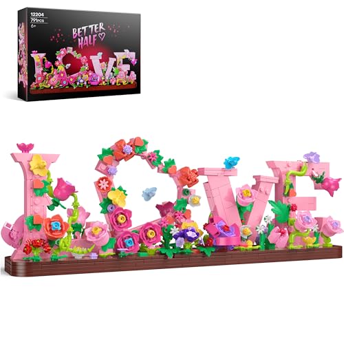 Booyuer Flower Building Set for Love, 791PCS DIY Romantic Floral Brick Kit, Graduation Gift, School Desk Decor, Room Decor...