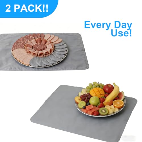 Reusable Freezable Ice Mat - 2 Pack, 19.7 x 15.7 Inch Charcuterie Chilling Mats for Cheese, Deli, Sushi & More, Keeping Fo...