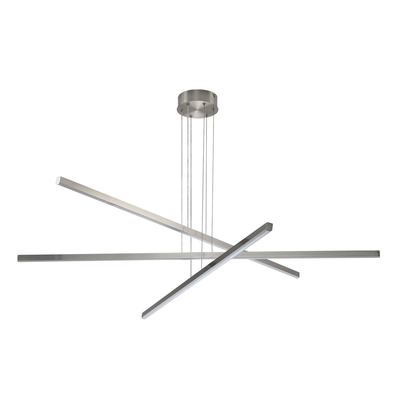 48 Modern LED Chandelier - Geometric 3-Arm Design, Adjustable Hanging, Sleek Metal Finish For Dining Room, Living Room & Office
