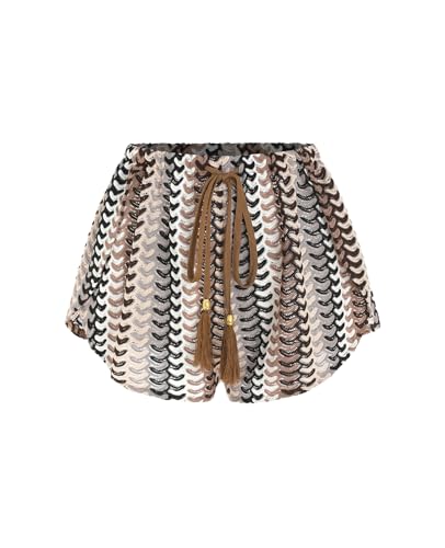 ZAFUL Crochet Cover Up Shorts for Women Beach Swimwear 2026 Boho High Waisted Drawstring Flowy Swim Bottom