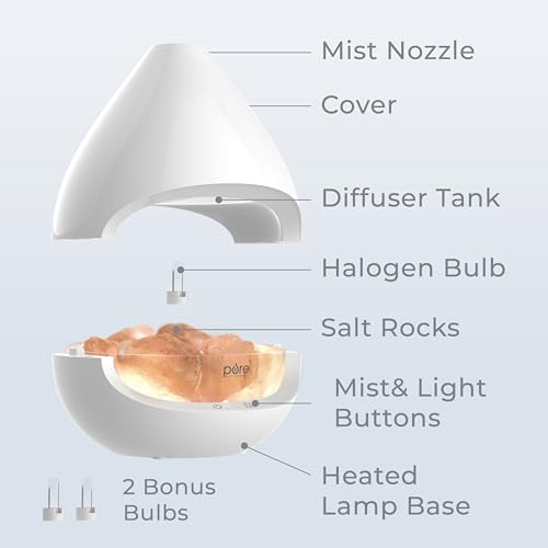 Pure Enrichment PureGlow Crystal - 2-in-1 Himalayan Salt Lamp & Ultrasonic Essential Oil Diffuser, Original Salt Therapy L...