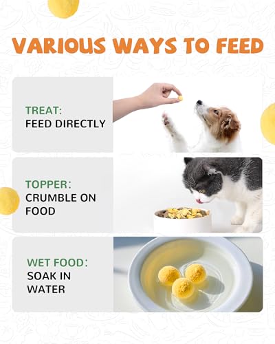 PAWUP Freeze Dried Quail Egg Yolk Pet Treats, Freeze-Dried Pet Food for Dogs, Cats, Pure Fresh Ingredient, 4.2 oz, Rawhide...