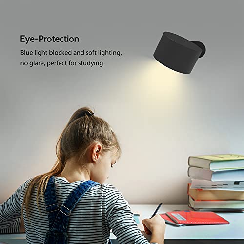 Koopala LED Reading Lights, Wall Mounted Sconces with 3 Color Temperatures & 3 Brightness Levels Rechargeable Battery Magn...