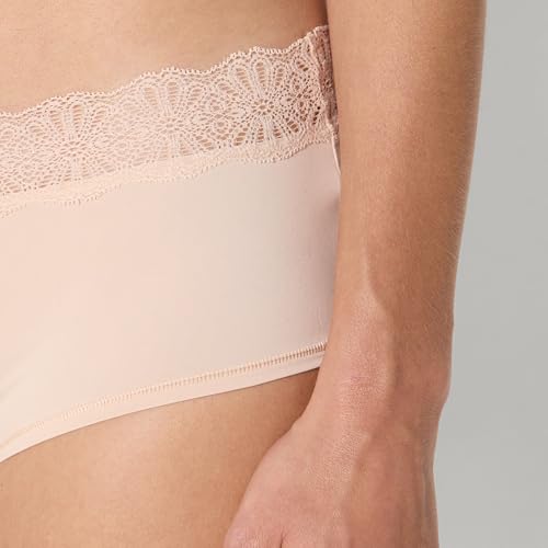 Amazon Essentials Women's Peached Microfiber Lace Trim Boyshort, Pack of 6