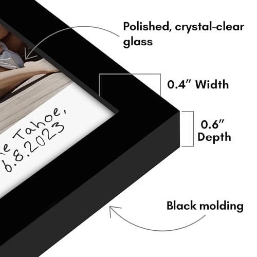 Americanflat 2x3 Picture Frame - Set of 4 - Use as 2x3 Frame for Instant-Print Photos - Black Mini Picture Frames for Tabl...