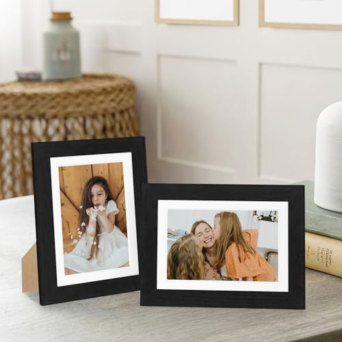 Vittanly 5x7 Picture Frames Set of 12, Display 4x6 Pictures with Mat or 5x7 without Mat, Engineered Wood with Shatter Resi...