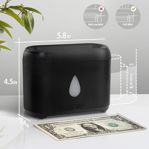Flame Diffuser for Essential Oils, 200ml Ultrasonic Aroma Diffusers with Cool Mist, Aromatherapy Diffuser with Auto-Off Pr...
