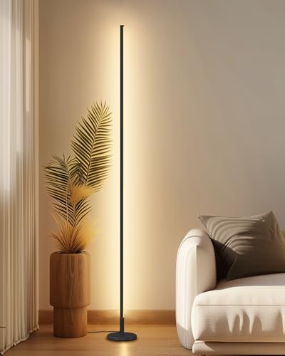 TACAHE Minimalist Corner Floor Lamp - 2700K-6500K Dimmable LED Night Light - Modern Standing Mood Lamp with Remote Control...