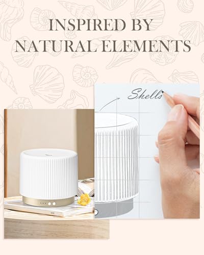 Essential Oil Diffuser -280ml Ceramic Diffuser for Large Room&Commercial Use, 2.4MHz Cool Mist Humidifier & Independent De...