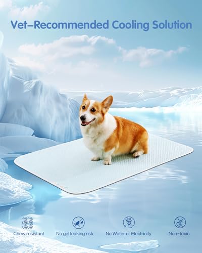 TIMSUNBER Dog Cooling Mat - Instant Cooling Pet Bed for Dogs & Cats, 6-12°F Drop, Non-Toxic & Machine Washable, Anti-Slip ...