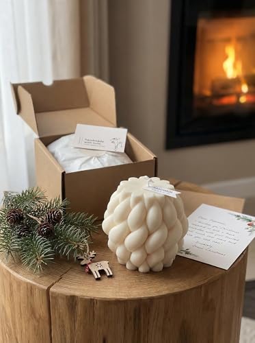 Hyznengu Knot Ball Soy Wax Candle- Large Handmade Pillar Scented Elegant Bubble Aesthetic Candle, Housewarming Wedding Bir...