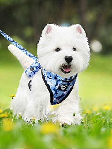 Step in Dog Harness and Leash Set, Adjustable Reflective No Pull Dog Vest Harness Set for Puppy Medium Dog with Bow Colla...