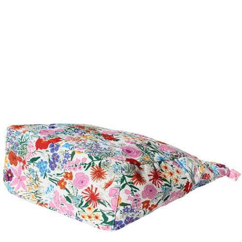 ESVAN Original Floral Tote Bag Large Shoulder Bag with Multi Pockets for Gym Travel Beach Daily Bags