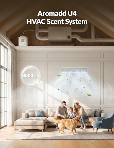 Aromadd U4 Smart HVAC Scent Diffuser for Home – 3000 Sq Ft Waterless Essential Oil Diffuser with Cold Air Tech, Whole Hous...