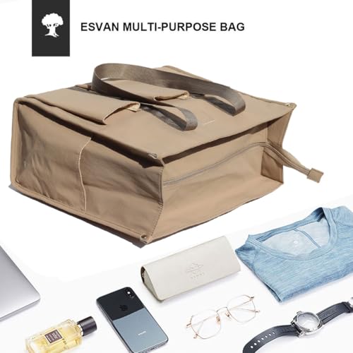 ESVAN Utility Tote Bag with Zip Top Waterproof Teacher Tote Bag for Teacher Work Women Beach