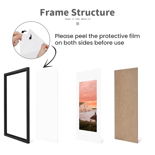 RUN HELIX 11x14 Picture Frame, Wall Gallery Photo Frames,Stable and Sturdy Black Frame with High Definition Plexiglass,11x...