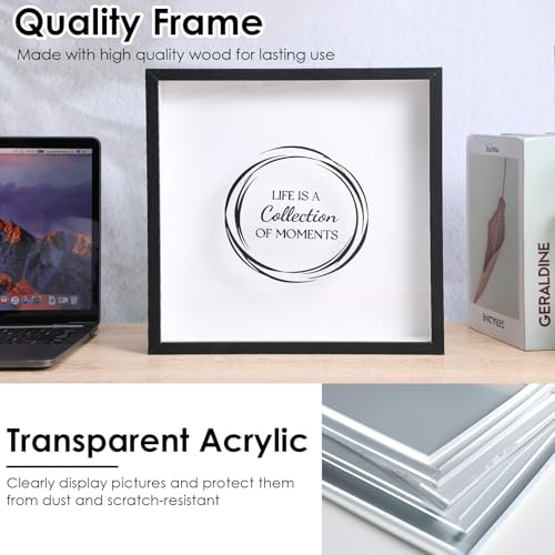 HOFURME Travel Adventure Archive Shadow Box For Memories, Concert Travel Ticket Stub Memory Top Loading Shadow Keepsake Bo...